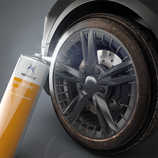 Produkt do pielęgnacji opon niezawierający silikonu New Wheel Plus