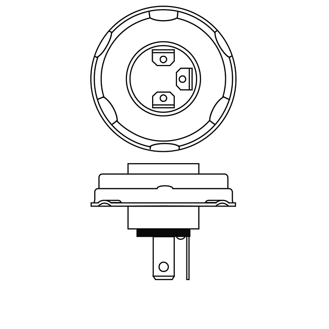 12V R2 45 / 40W Duolux asymetryczny