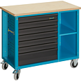 HAZET Werkbank ∙ fahrbar Assistent 177W ∙ einzeln 177W-7 ∙ L x B x H: 1040 mm x 520 mm x 934 mm ∙ Schubladen, flach: 6 x 79 x 527 x 348 mm ∙ Schubladen, hoch: 1 x 164 x 527 x 348 mm