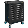 HAZET Werkstattwagen Assistent 179N ∙ einzeln 179N-8-RAL7021 ∙ L x B x H: 785 mm x 518 mm x 1020 mm ∙ Schubladen, flach: 7× 81 x 522 x 398 mm ∙ Schubladen, hoch: 1× 166 x 522 x 398 mm
