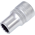 HAZET Steckschlüsseleinsatz 900AZ-7/16 ∙ 1/2 Zoll (12,5 mm) Vierkant hohl ∙ Außen Doppelsechskant-Tractionsprofil ∙ SW <sup>7</sup>⁄<sub>16</sub>″