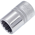 HAZET Steckschlüsseleinsatz 900Z-16 ∙ 1/2 Zoll (12,5 mm) Vierkant hohl ∙ Außen Doppelsechskant-Tractionsprofil ∙ SW 16 mm