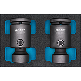 HAZET Zestaw udarowych kluczy nasadowych ∙ przegub 1000SG-2224/2 ∙ Zabierak kwadratowy drążony 3/4 cala (20 mm) ∙ Profil Traction z gniazdem zewnętrznym 6-kątnym ∙ 2‑częściowy ∙ 22 ∙ 24