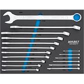 HAZET Zestaw kluczy maszynowych 163-640/17 ∙ Profil Traction zewnętrzny 12-kątny, Profil z gniazdem zewnętrznym 6-kątnym ∙ 17‑częściowy ∙ <sup>1</sup>⁄<sub>4</sub>″ – 1.<sup>1</sup>⁄<sub>2</sub>″