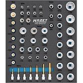HAZET Zestaw kluczy nasadowych 163-642/57 ∙ Zabierak kwadratowy drążony 1/4 cala (6,3 mm), Zabierak kwadratowy drążony 3/8 cala (10 mm), Zabierak kwadratowy drążony 1/2 cala (12,5 mm) ∙ Profil Traction zewnętrzny 12-kątny, Profil z gniazdem sześcioką