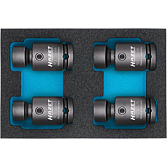 HAZET Zestaw udarowych kluczy nasadowych ∙ przegub 900SG-1316/4 ∙ Zabierak kwadratowy drążony 1/2 cala (12,5 mm) ∙ Profil Traction z gniazdem zewnętrznym 6-kątnym ∙ 4‑częściowy ∙ 13 – 16