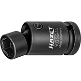 HAZET Klucz nasadowy udarowy z przegubem 900SG-14 ∙ Zabierak kwadratowy drążony 1/2 cala (12,5 mm) ∙ Profil Traction z gniazdem zewnętrznym 6-kątnym ∙ Rozmiar klucza 14 mm HAZET Klucz nasadowy udarowy z przegubem 900SG-14 ∙ Zabierak kwadratowy drążony 1/2 cala (12,5 mm) ∙ Profil Traction z gniazdem zewnętrznym 6-kątnym ∙ Rozmiar klucza 14 mm