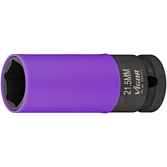 VIGOR Klucz nasadowy udarowy ∙ V6313-21.5 ∙ Zabierak kwadratowy drążony 1/2 cala (12,5&nbsp;mm) ∙ Profil zewnętrzny sześciokąta ∙ 80 mm