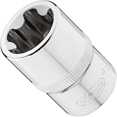 VIGOR E+ Steckschlüssel-Einsatz ∙ V7920-EPR22 ∙ 1/2 Zoll (12,5 mm) Vierkant hohl ∙ Außenprofil mit 5 abgerundeten Flanken (TORX®-ähnlich) ∙ SW E22+