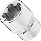 VIGOR E+ Steckschlüssel-Einsatz ∙ V7920-EPR28 ∙ 1/2 Zoll (12,5 mm) Vierkant hohl ∙ Außenprofil mit 5 abgerundeten Flanken (TORX®-ähnlich) ∙ SW E28+