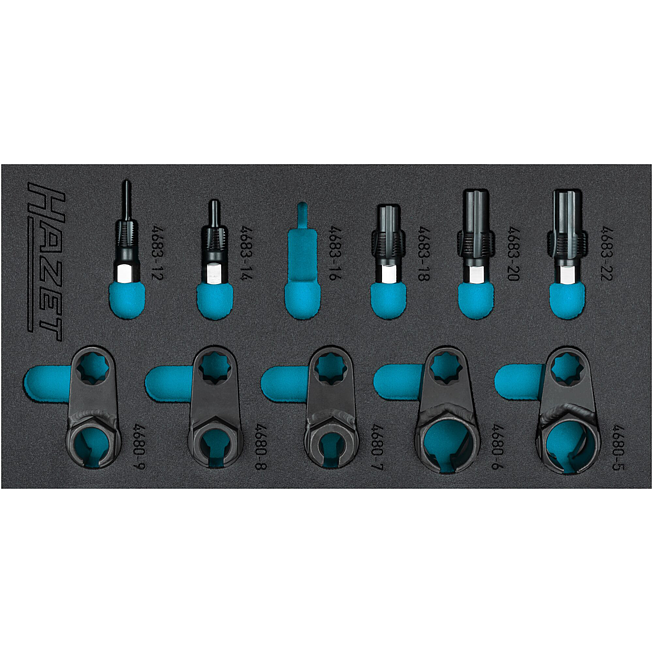 HAZET Zestaw narzędzi do sond spalin 163-611/10 ∙ 10‑częściowy ∙ 22 ∙ 24 ∙ 14 ∙ 17 ∙ 19