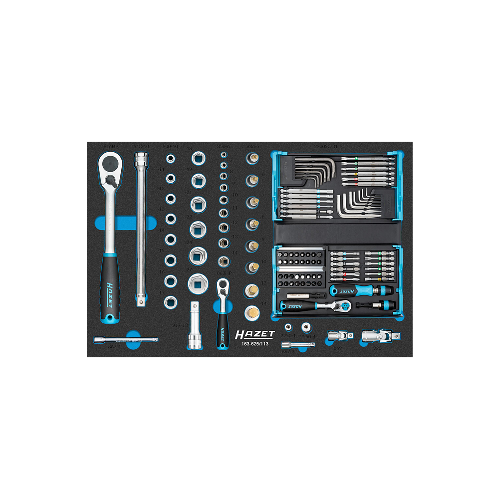 HAZET Zestaw kluczy nasadowych 163-625/113 ∙ 113‑częściowy