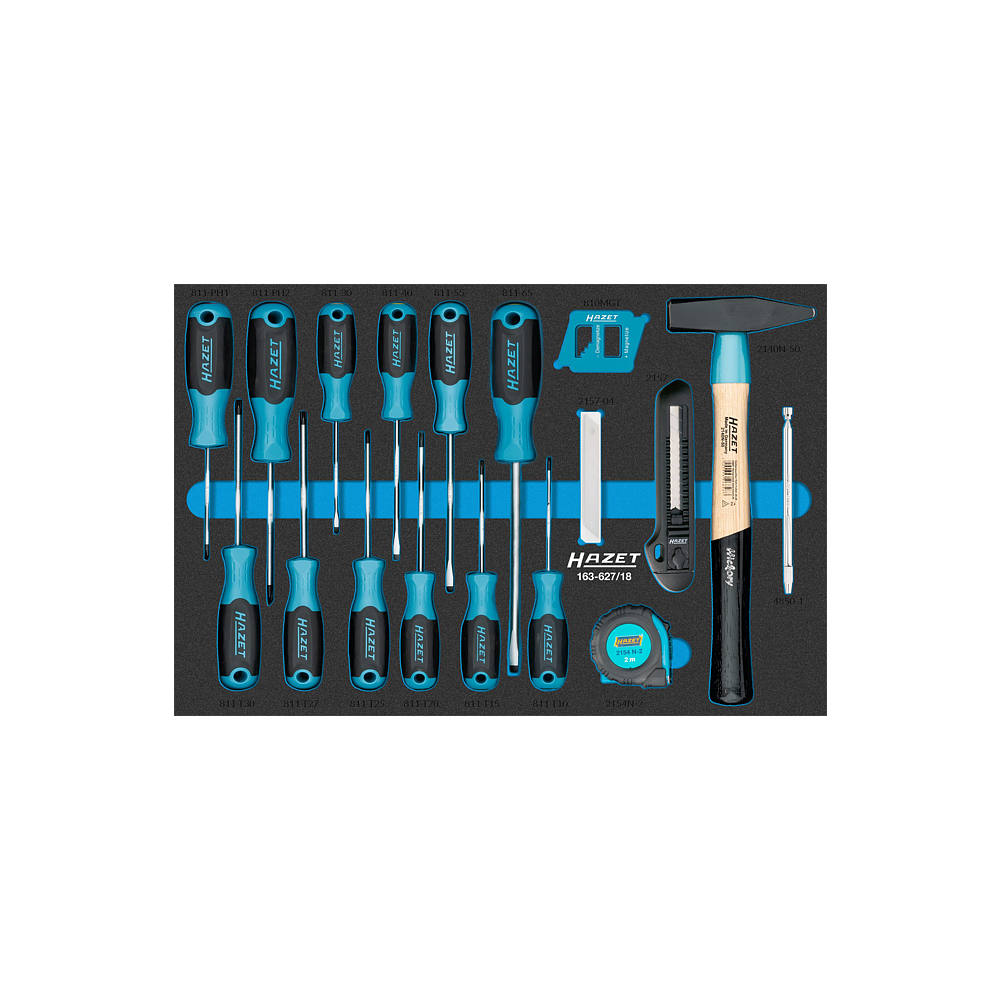 HAZET Zestaw narzędzi 163-627/18 ∙ 18‑częściowy