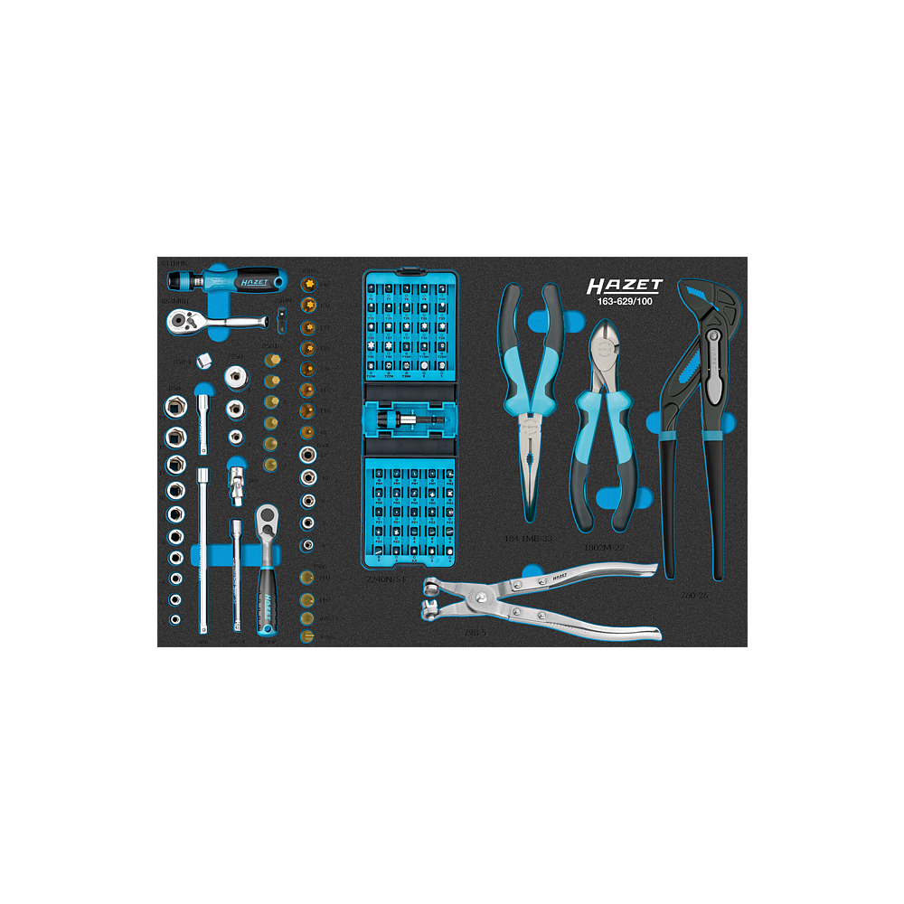 HAZET Zestaw kluczy nasadowych 163-629/100 ∙ 100‑częściowy