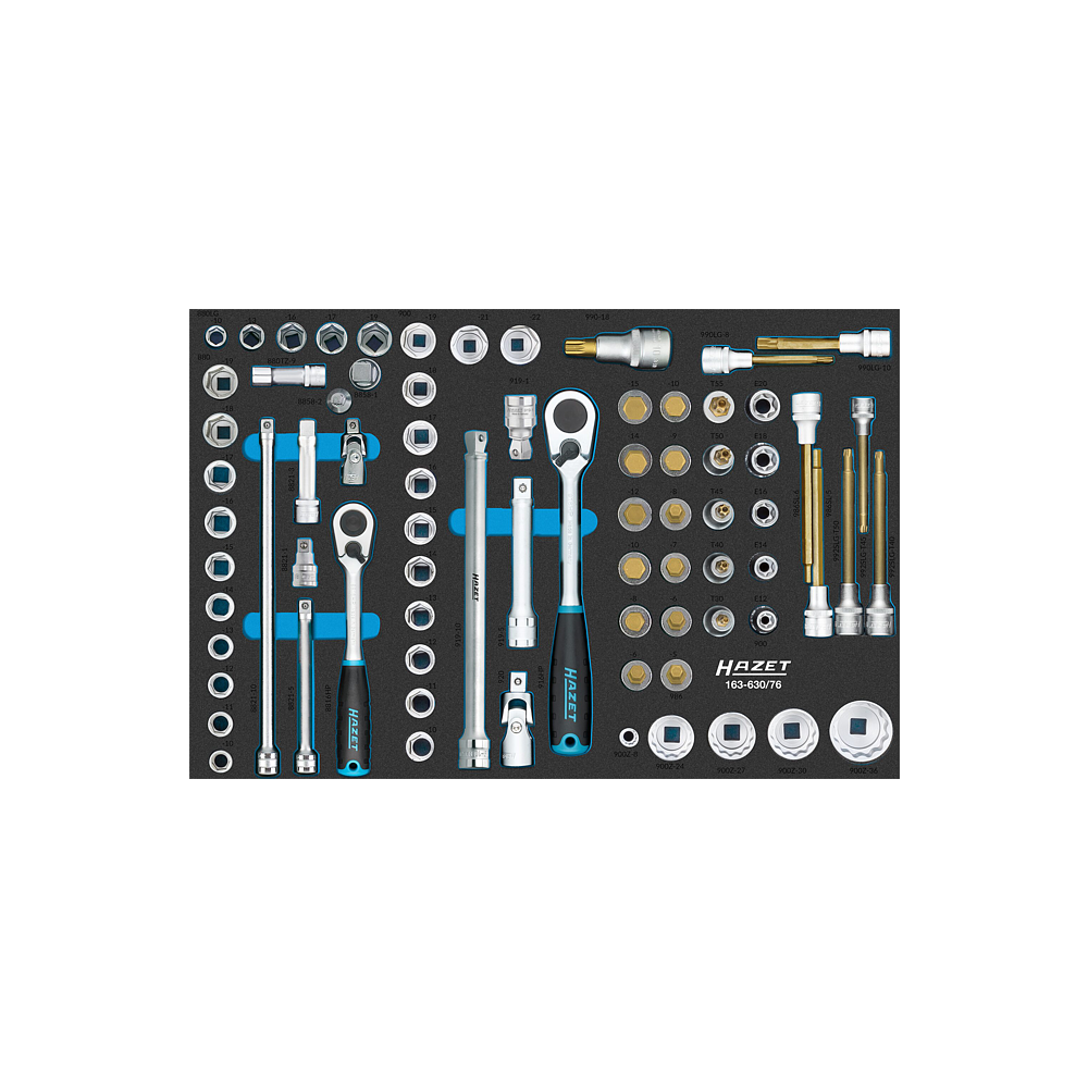 HAZET Zestaw narzędzi 163-630/76 ∙ 76‑częściowy