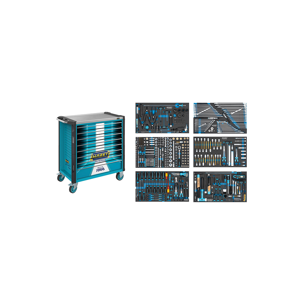 HAZET Wózki narzędziowe Wózek narzędziowy Assistent 179NXL-8S1/515 ∙ 515‑częściowy ∙ Szuflady, płaskie: 7× 81 x 696 x 398 mm ∙ Szuflady, wysokie: 1× 166 x 696 x 398 mm HAZET Wózki narzędziowe Wózek narzędziowy Assistent 179NXL-8S1/515 ∙ 515‑częściowy ∙ Szuflady, płaskie: 7× 81 x 696 x 398 mm ∙ Szuflady, wysokie: 1× 166 x 696 x 398 mm