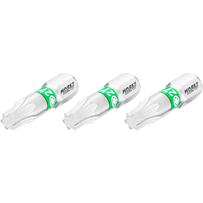 HAZET Bit 2223N-T27/3 ∙ 1/4 Zoll (6,3 mm) Sechskant massiv ∙ Innen TORX® Profil ∙ 3-teilig ∙ SW T27