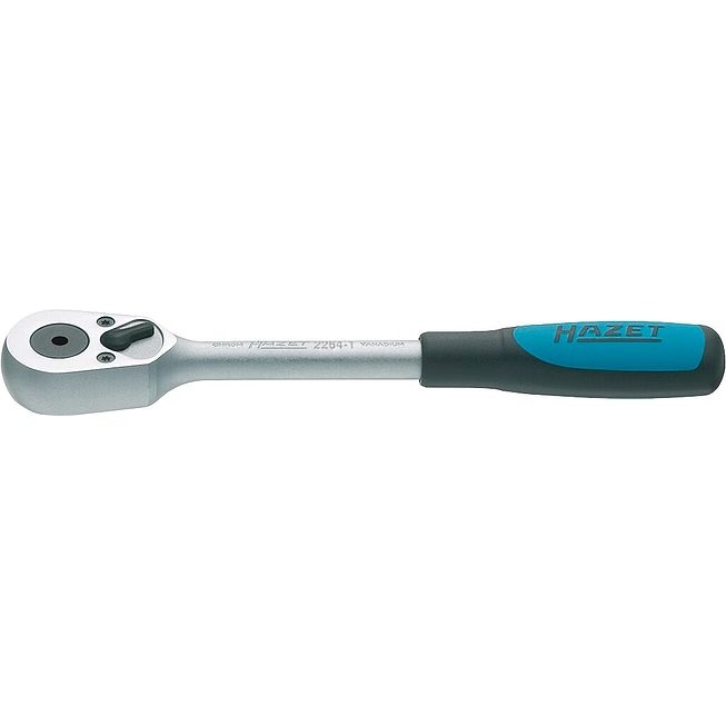 HAZET Umschaltknarre für Bits 2264-1 ∙ 5/16 Zoll (8 mm) Sechskant hohl ∙ Länge: 200 mm