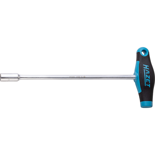 HAZET Steckschlüssel ∙ mit T-Griff 428-10 ∙ Außen Sechskant Profil ∙ SW 10 mm