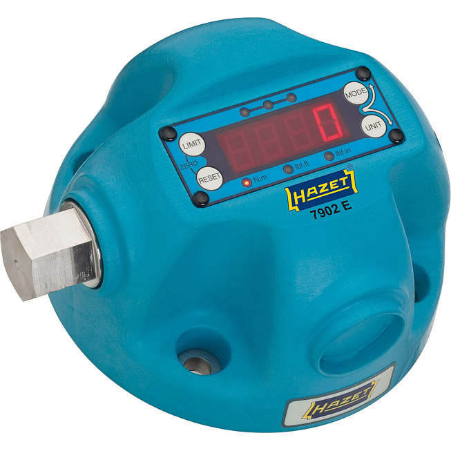 HAZET Drehmoment-Prüfgerät ∙ elektronisch ∙ 50 – 1100 Nm 7902E ∙ Drehmomentbereich min-max: 50 – 1100 Nm ∙ 27 mm Außen-Sechskant ∙ L x B x H: 160 mm x 120 mm x 132,5 mm