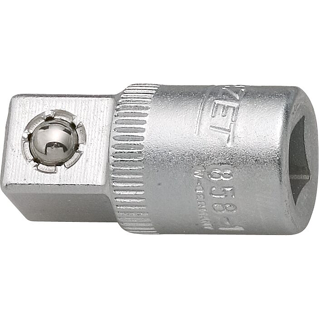 HAZET Vergrößerungsstück 858-1 ∙ 1/4 Zoll (6,3 mm) Vierkant hohl ∙ 3/8 Zoll (10 mm) Vierkant massiv ∙ Länge: 26,5 mm