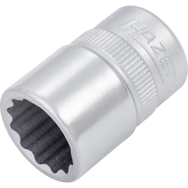 HAZET Steckschlüsseleinsatz 880AZ-1/2 ∙ 3/8 Zoll (10 mm) Vierkant hohl ∙ Außen Doppelsechskant-Tractionsprofil ∙ SW <sup>1</sup>⁄<sub>2</sub>″