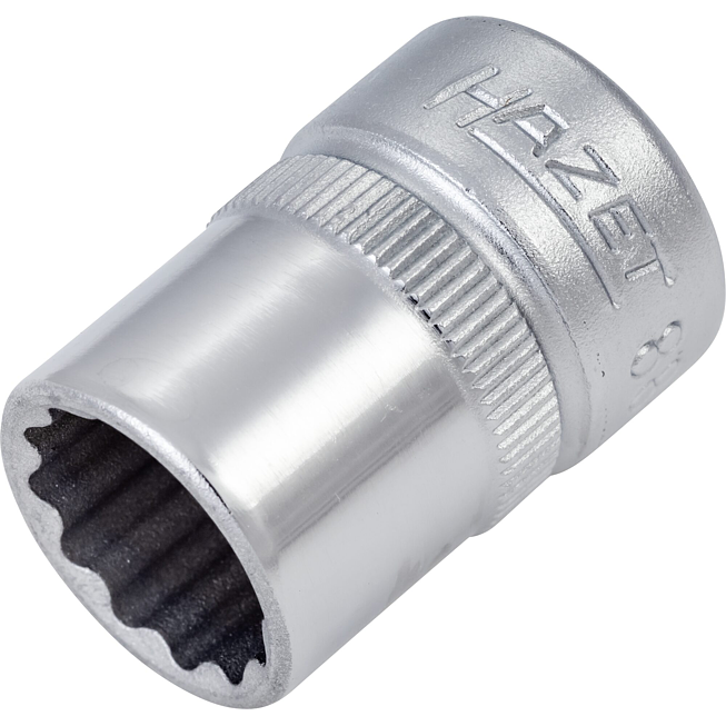 HAZET Steckschlüsseleinsatz 880Z-12 ∙ 3/8 Zoll (10 mm) Vierkant hohl ∙ Außen Doppelsechskant-Tractionsprofil ∙ SW 12 mm