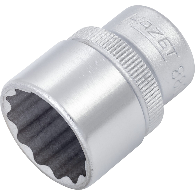 HAZET Steckschlüsseleinsatz 880Z-18 ∙ 3/8 Zoll (10 mm) Vierkant hohl ∙ Außen Doppelsechskant-Tractionsprofil ∙ SW 18 mm