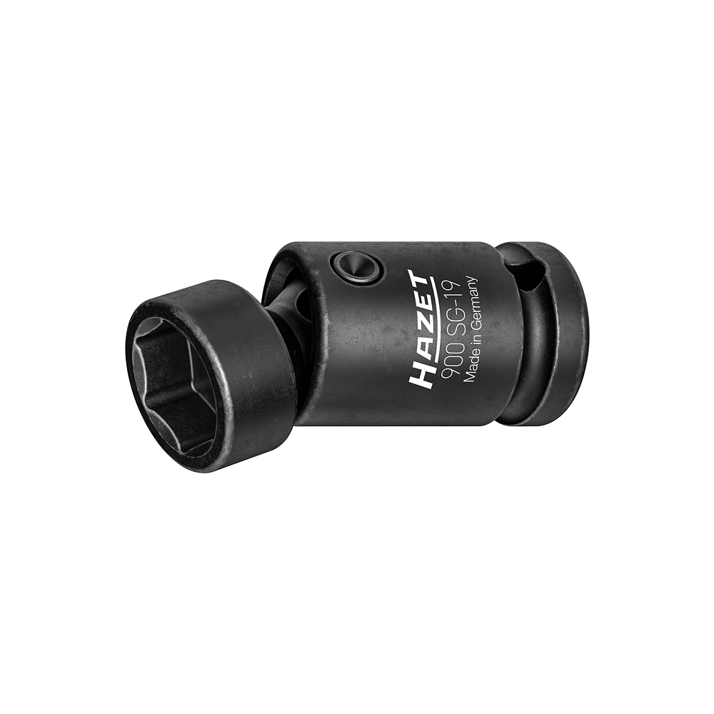 HAZET Klucz nasadowy udarowy z przegubem 900SG-19 ∙ Zabierak kwadratowy drążony 1/2 cala (12,5 mm) ∙ Profil Traction z gniazdem zewnętrznym 6-kątnym ∙ Rozmiar klucza 19 mm HAZET Klucz nasadowy udarowy z przegubem 900SG-19 ∙ Zabierak kwadratowy drążony 1/2 cala (12,5 mm) ∙ Profil Traction z gniazdem zewnętrznym 6-kątnym ∙ Rozmiar klucza 19 mm