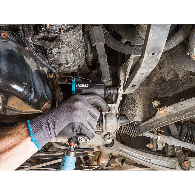 HAZET Zestaw kluczy nasadowych udarowych 900SK/4 ∙ Zabierak kwadratowy drążony 1/2 cala (12,5&nbsp;mm) ∙ Profil Traction z&nbsp;gniazdem zewnętrznym 6-kątnym ∙ 4‑częściowy ∙ 13 ∙ 17 ∙ 19 ∙ 21