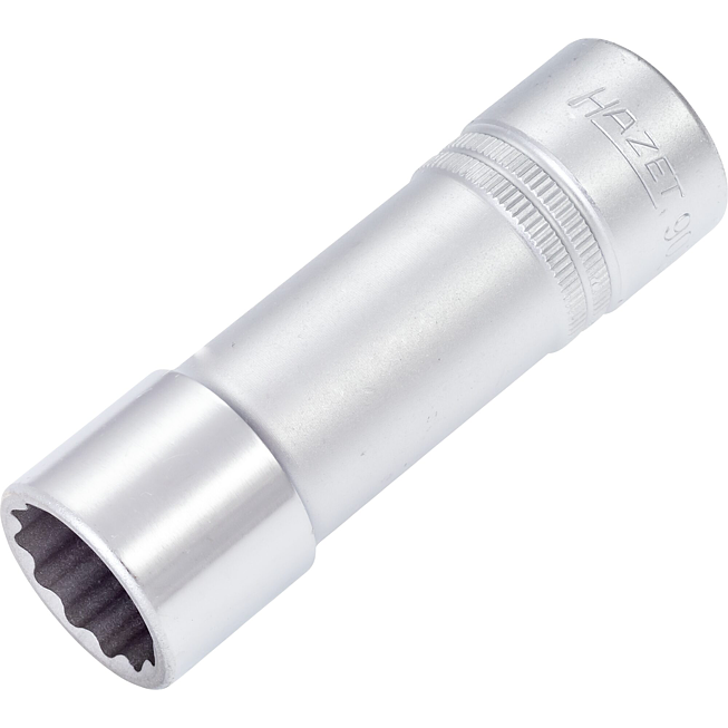 HAZET Steckschlüsseleinsatz 900TZ-19 ∙ 1/2 Zoll (12,5 mm) Vierkant hohl ∙ Außen Doppelsechskant-Tractionsprofil ∙ SW 19 mm