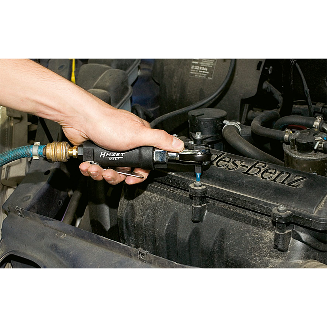 HAZET Wkrętarka grzechotkowa 9021-3 ∙ Zabierak kwadratowy masywny 3/8 cala (10&nbsp;mm) ∙ Długość: 179 mm