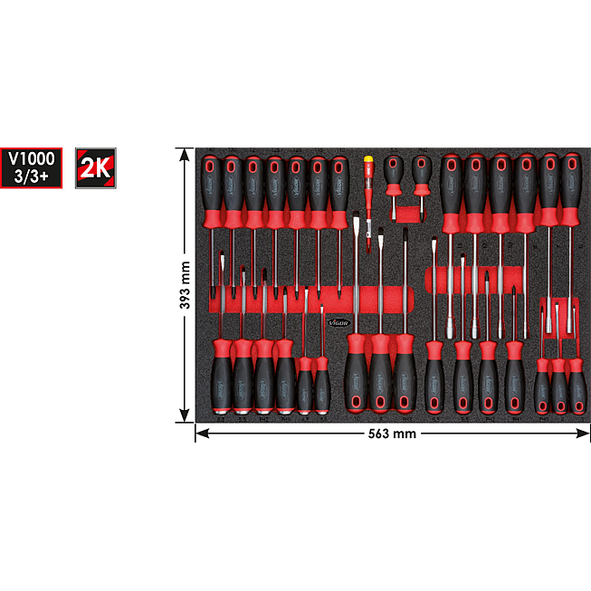 VIGOR Zestaw wkrętak&oacute;w ∙ V4230 ∙ Profil zewnętrzny sześciokąta, Profil wewnętrzny TORX&reg;, Gniazdo sześciokątne, Profil gniazdo krzyżowe PH, Profil szczelinowy ∙ 32‑częściowy ∙ 0,5&nbsp;x&nbsp;3&nbsp;&ndash;&nbsp;1,6&nbsp;x&nbsp;10 &middot; 6&nbsp;&ndash;&nbsp;13 &middot; PH0&nbsp;&ndash;&nbsp;PH3 &middot; T10&nbsp;&ndash;&nbsp;T40 ∙ Liczba narzędzi: 32