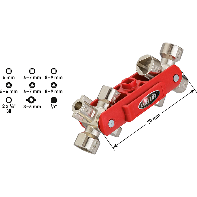 VIGOR Klucz do szaf sterowniczych ∙ Sub&nbsp;Maker&nbsp;Quadro ∙ 10&nbsp;w&nbsp;1 ∙ V4241