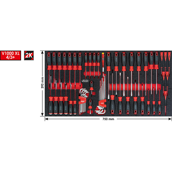 VIGOR Zestaw wkrętak&oacute;w ∙ do serii&nbsp;XL ∙ V5170 ∙ Profil zewnętrzny sześciokąta, Profil wewnętrzny TORX&reg;, Gniazdo sześciokątne, Profil gniazdo krzyżowe PH, Profil Pozidriv PZ, Profil szczelinowy ∙ 60‑częściowy ∙ 0,5&nbsp;x&nbsp;3&nbsp;&ndash;&nbsp;1,6&nbsp;x&nbsp;10 &middot; 7&nbsp;&ndash;&nbsp;13 &middot; PH0&nbsp;&ndash;&nbsp;PH3 &middot;