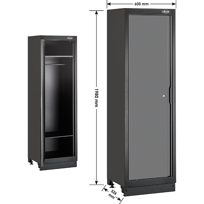 VIGOR Szafka z&nbsp;drzwiczkami z&nbsp;pojedynczym skrzydłem ∙ wysoka ∙ V6000-03 ∙ dł.&nbsp;x&nbsp;szer.&nbsp;x&nbsp;wys.: 600 mm x 526 mm x 1980 mm