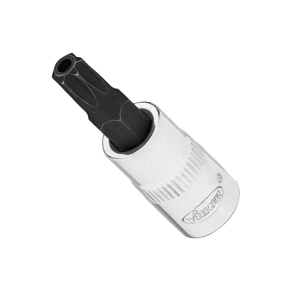 VIGOR Schraubendreher-Einsatz ∙ V2142N ∙ 1/4 Zoll (6,3 mm) Vierkant hohl ∙ Tamper Resistant TORX® Profil ∙ SW T30H