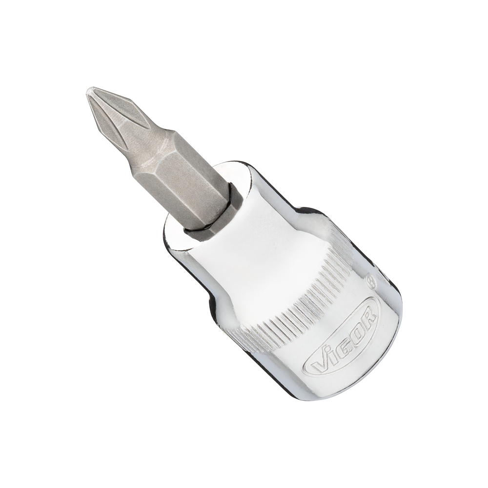 VIGOR Nasadka wkrętakowa ∙ V2294N ∙ Zabierak kwadratowy drążony 3/8 cala (10&nbsp;mm) ∙ Profil gniazdo krzyżowe PH ∙ Rozmiar klucza PH1