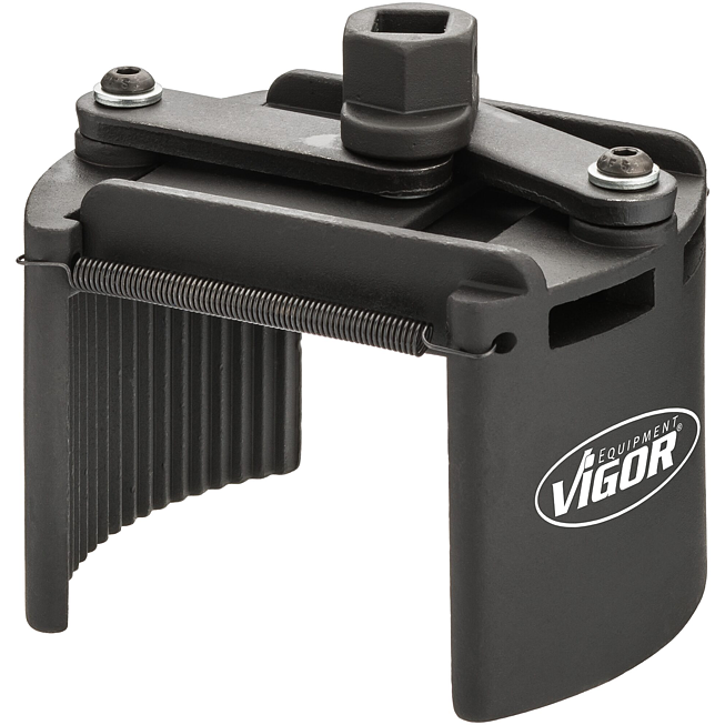 VIGOR Ölfilter-Spannschlüssel ∙ 115 – 140 mm ∙ universal ∙ V4415 ∙ 24 mm Außen-Sechskant, 1/2 Zoll (12,5 mm) Vierkant hohl ∙ 115 - 140 mm