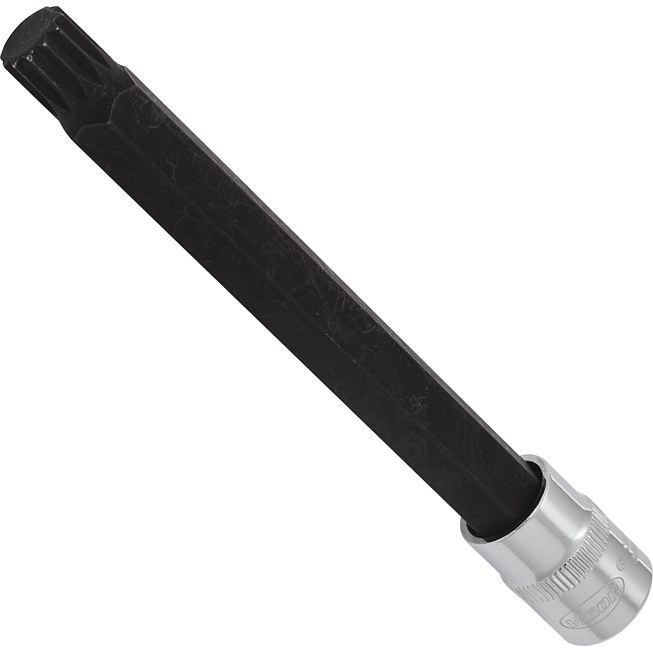 VIGOR Innenvielzahn Schraubendreher-Einsatz ∙ XZN ∙ V6126 ∙ 3/8 Zoll (10 mm) Vierkant hohl ∙ Innen Vielzahn Profil XZN ∙ SW M12