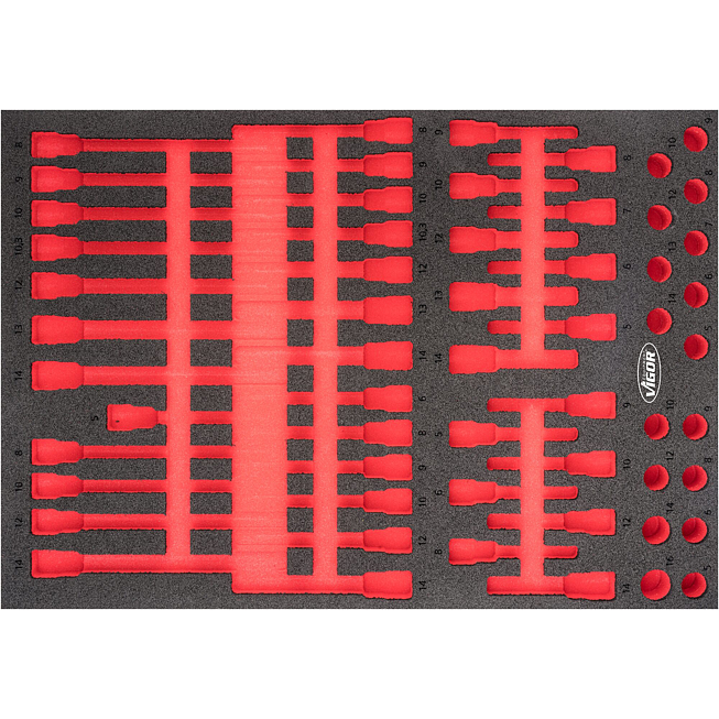 VIGOR Weichschaumeinlage ∙ leer ∙ V6810-L ∙ L x B x H: 563 mm x 393 mm x 35 mm