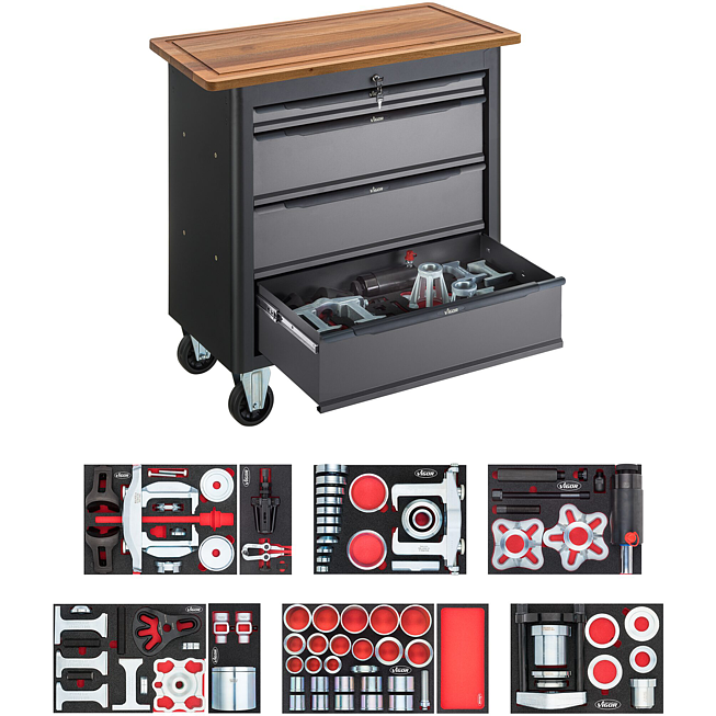 VIGOR Mobile Werkbank Series XL mit Spezialwerkzeug Sortiment ∙ V7026 ∙ 117-teilig ∙ Anzahl Werkzeuge: 117