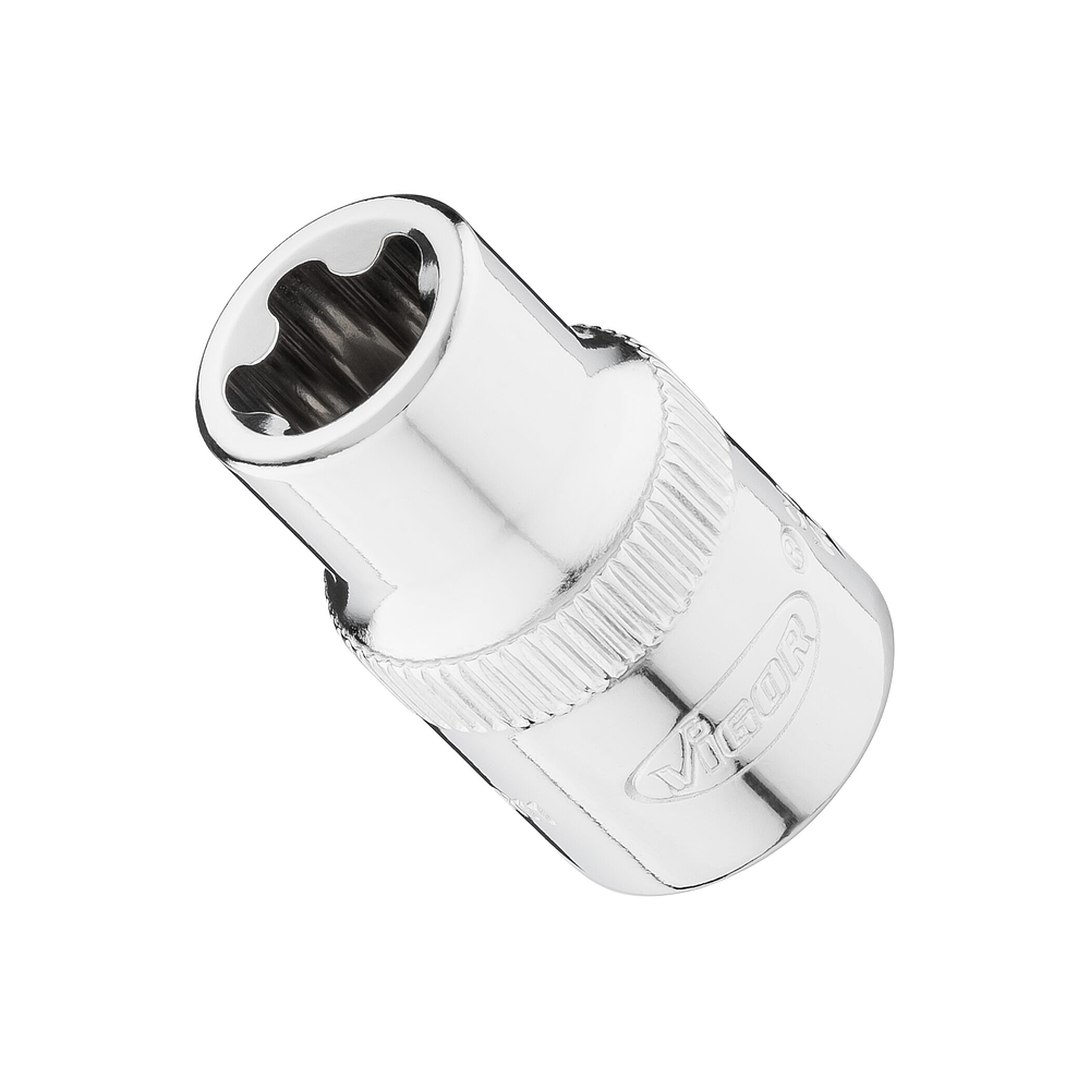 VIGOR E+ Steckschlüssel-Einsatz ∙ V7920-EPR11 ∙ 3/8 Zoll (10 mm) Vierkant hohl ∙ Außenprofil mit 5 abgerundeten Flanken (TORX®-ähnlich) ∙ SW E11+
