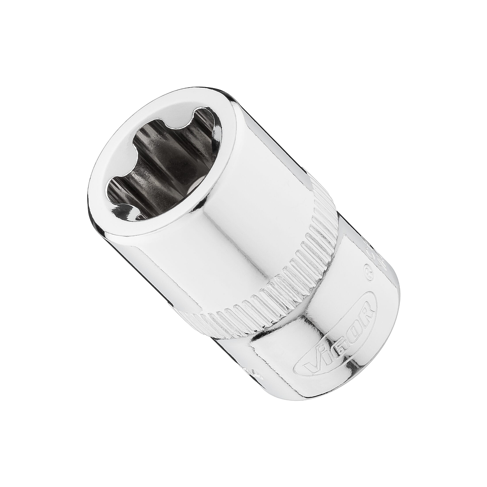 VIGOR E+ Steckschlüssel-Einsatz ∙ V7920-EPR14 ∙ 3/8 Zoll (10 mm) Vierkant hohl ∙ Außenprofil mit 5 abgerundeten Flanken (TORX®-ähnlich) ∙ SW E14+