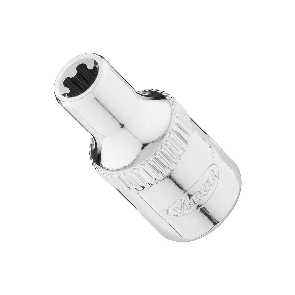 VIGOR E+ Steckschlüssel-Einsatz ∙ V7920-EPR5 ∙ 1/4 Zoll (6,3 mm) Vierkant hohl ∙ Außenprofil mit 5 abgerundeten Flanken (TORX®-ähnlich) ∙ SW E5+